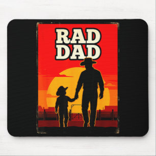 Tapis De Souris Papa radical père et fils rodéo western coucher de