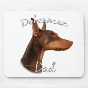 Tapis De Souris Papa (rouge) 2 de Pinscher de dobermann
