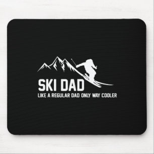 Tapis De Souris Papa skieur drôle skieur aventure enneigée amateur