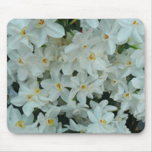 Tapis De Souris Paperwhite Narcissus Fleurs blanches délicates