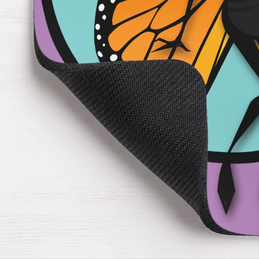 TAPIS DE SOURIS PAPIER À SOURIS VERTICAL MONARCH BOTTERFLY LADY (Coin)