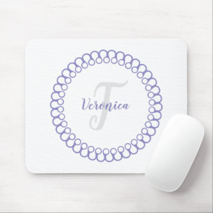 Tapis De Souris Papier de souris monogramme circulaire pourpre