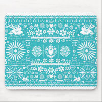Papier découpé turquoise sarcelle mexicain Picado