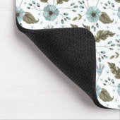 Tapis De Souris Papier floral bleu et vert (Coin)