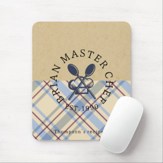 Tapis De Souris Papier kraft rustique personnalisé et ferme tartan