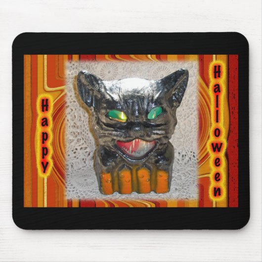 Tapis De Souris Papier Mache Halloween Chats (Devant)