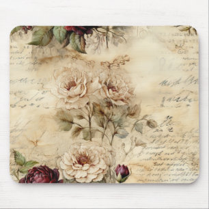Tapis De Souris Papier parchemin floral lettre d'amour victorienne