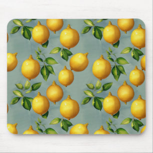 Tapis De Souris Papier peint à motif de citrons de style vintage