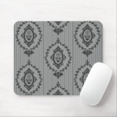Tapis De Souris Papier peint baroque en gris (Avec souris)