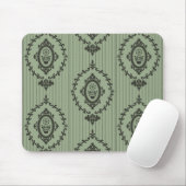 Tapis De Souris Papier peint baroque en vert (Avec souris)