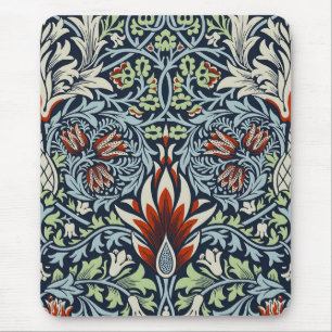 Tapis De Souris Papier peint floral Morris Navy Blue Snakeshead