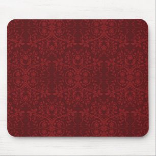 Tapis De Souris Papier peint floral rouge détaillé