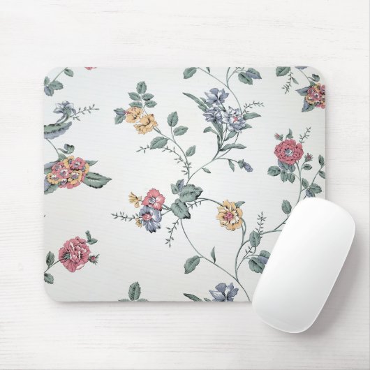 Tapis De Souris Papier peint floral vintage (Avec souris)