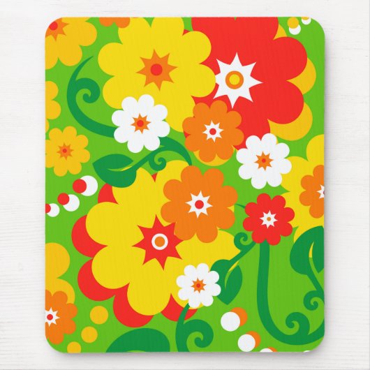 Tapis De Souris Papier peint Flower Power drôle (Devant)