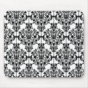 Tapis De Souris Papier peint noir et blanc Mousepad de dentelle