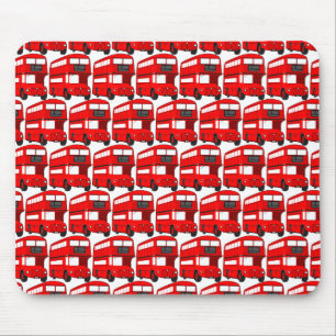 Tapis De Souris Papier peint rouge d'autobus à impériale de