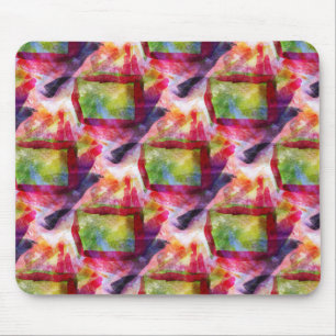 Tapis De Souris Papier peint vert et rouge abstrait