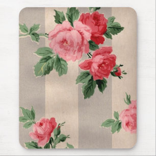 Tapis De Souris Papier peint vintage Rose de chou - Mousepad
