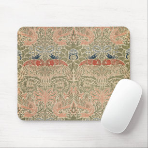 Tapis De Souris Papier peint vintage William Morris Paon & Dragon