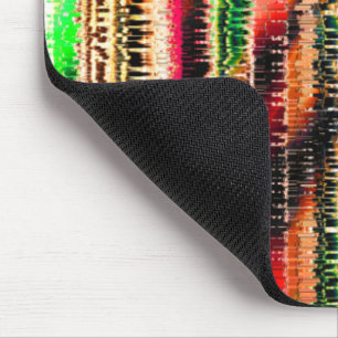 Tapis De Souris Papier tranché rayé de couleur rouge jaune et vert