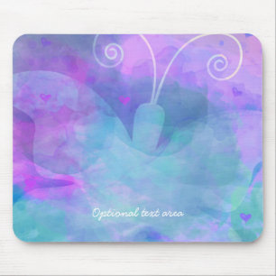 Tapis De Souris Papillon aquarelle pastel personnalisé sur mesure