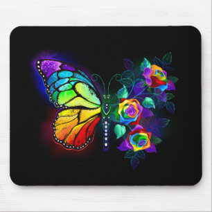 Tapis De Souris Papillon arc-en-ciel