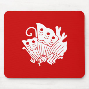 Tapis De Souris Papillon asiatique Japonais Conception Kamon