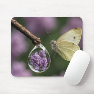 Tapis De Souris Papillon avec une Goutte de Pluie
