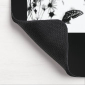 Tapis De Souris Papillon B/W sur une fleur (Coin)