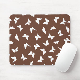 Tapis De Souris Papillon blanc Brown Arrière - plan mou esthétiq