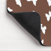 Tapis De Souris Papillon blanc Brown Arrière - plan mou esthétique (Coin)