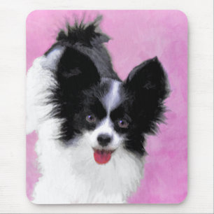 Tapis De Souris Papillon (Blanc et Noir) Peinture - Art Canin