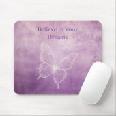 Tapis De Souris Papillon blanc pourpre (Avec souris)