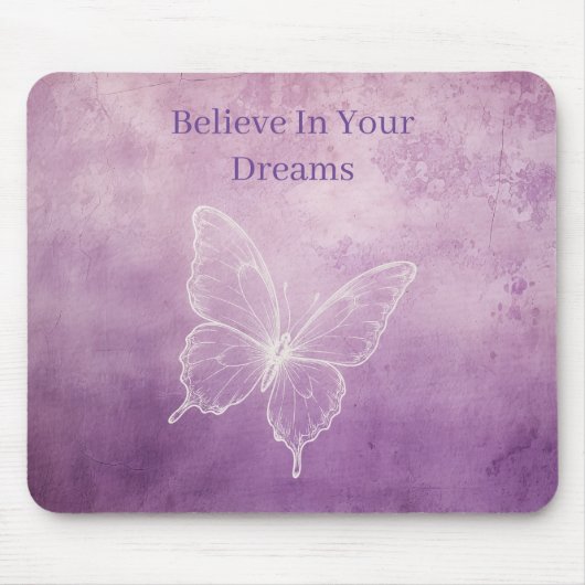 Tapis De Souris Papillon blanc pourpre (Devant)