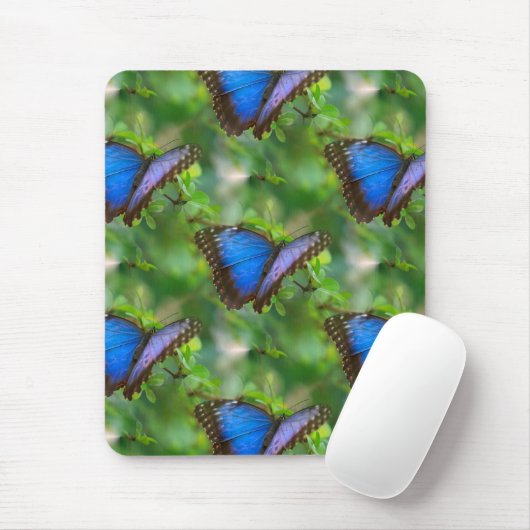 Tapis De Souris Papillon bleu (Avec souris)