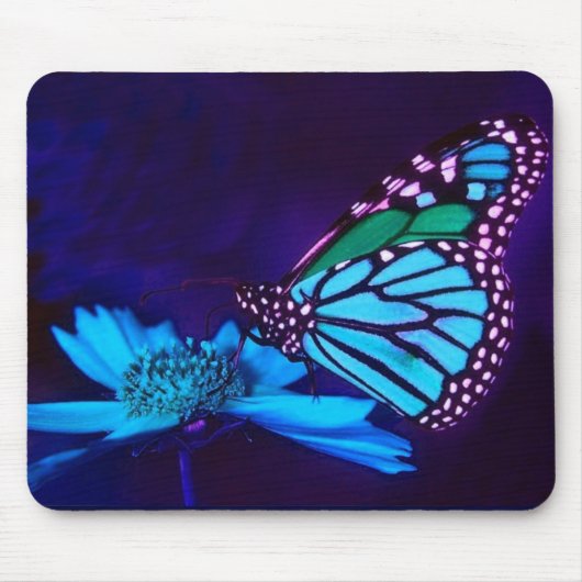 Tapis De Souris Papillon bleu léger Mousepad (Devant)