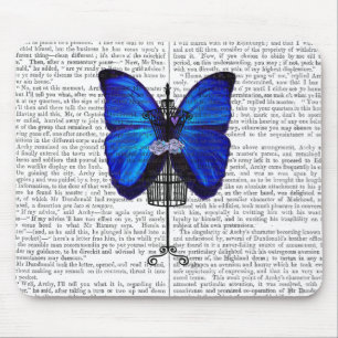 Tapis De Souris Papillon bleu mannequin