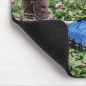 Tapis De Souris Papillon bleu Morpho Design rustique (Coin)