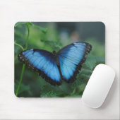 Tapis De Souris Papillon bleu Mousepad (Avec souris)