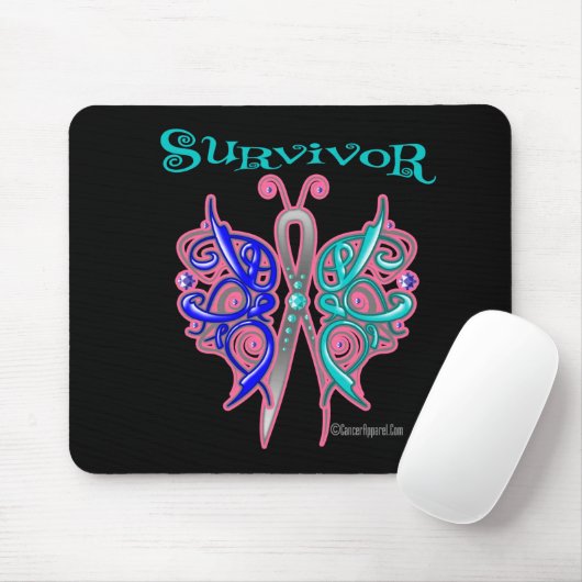 Tapis De Souris Papillon celtique survivant - Cancer thyroïdien (Avec souris)