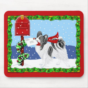 Tapis De Souris Papillon Christmas Mail Blk Wht