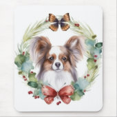 Tapis De Souris Papillon Christmas Wreath Festive Pup (Devant)