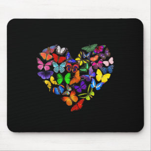 Tapis De Souris Papillon coloré Coeur Papillons Aimer Valentin