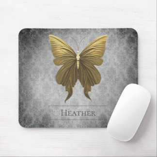 Tapis De Souris Papillon damassé à bijoux en or
