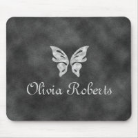 Papillon d'argent et velours Pad de souris personn