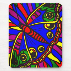 Tapis De Souris Papillon d'art Abstrait coloré
