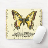 Tapis De Souris Papillon décoratif avec Fleur sauvage (Avec souris)