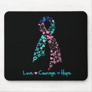Tapis De Souris Papillon d'espoir de courage d'amour - cancer de