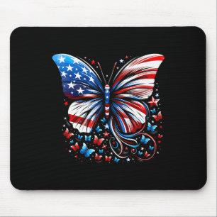 Tapis De Souris Papillon Drapeau Usa Mignon 4 Juillet Drôle Améric