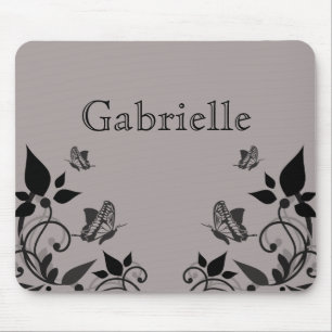 Tapis De Souris Papillon ébène Floral Mousepad